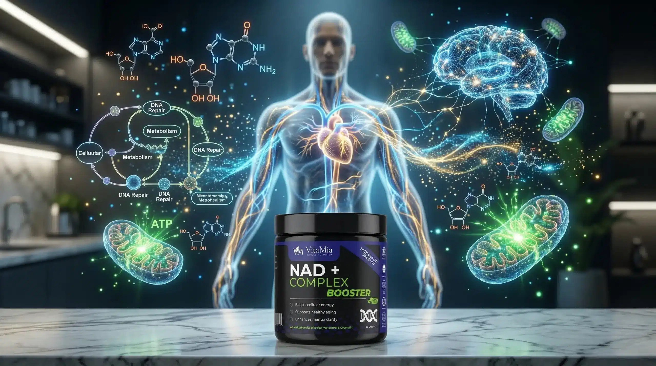 NAD Supplement Benefits for Cellular Energy Brain Function and Longevity scaled